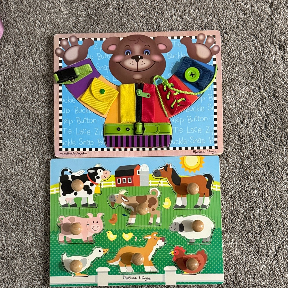 Melissa & Doug Vibrant Animal and Dress-Up Puzzle Set